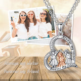 Sterling Silver Sister Necklace for 3 Sisters Pendant, Big Litter Sisters Birthday Jewelry Gift