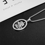 925 Sterling Silver Patron Saint Medals | Amulet Necklace Protection Jewelry for Men with 2.5mm 22"+2" Chain