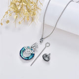12 Birth Month Flower Cremation Jewelry for Ashes Celtic Knot Heart Ashes Memorial Keepsake Urn Necklace Circle Crystal