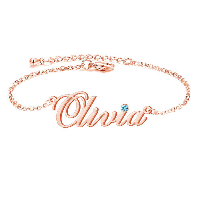 Personalized Name Anklet for Women Custom Initial Link Bar Anklet Bracelet with Any Names  Customized Name Jewelry for Girls