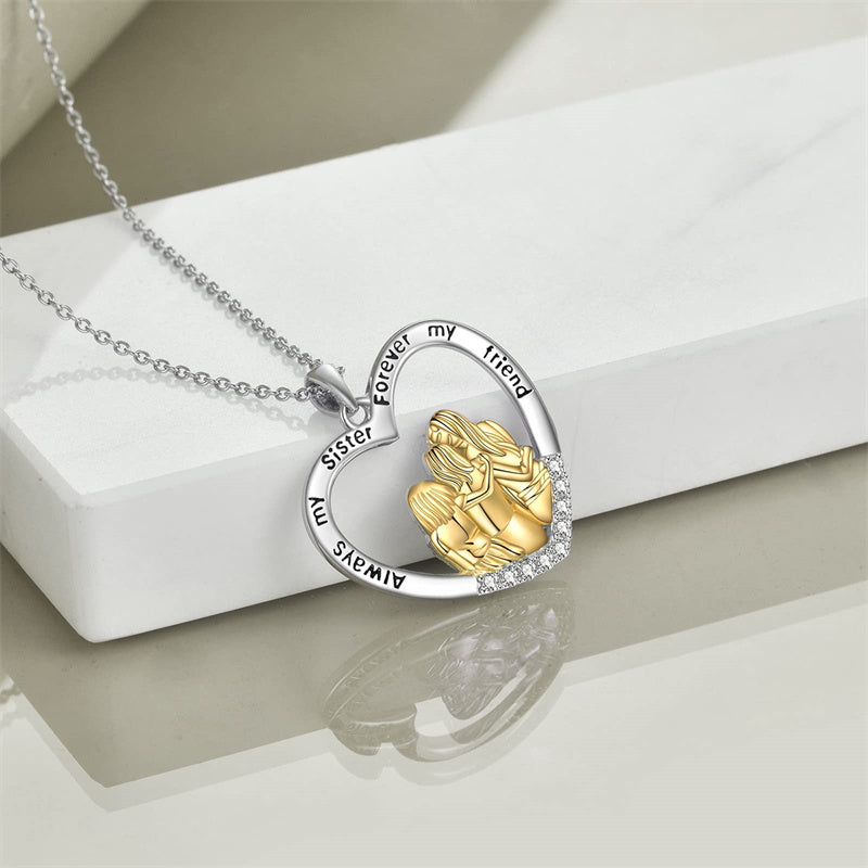 My Sister Double Circle Pendant Necklace main image 1