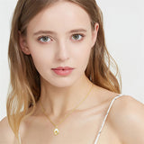 14K Gold Rose Flower Pendant Necklace