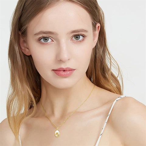 14K Gold Rose Flower Pendant Necklace