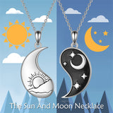 Yin Yang Necklace Sun Moon Sterling Silver Couple Necklaces Matching Couples Jewelry For Women Men Gift