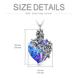Birth Flower Crystal Cremation Jewelry for Ashes 925 Sterling Silver Birthstone Urn Necklace Memorial Jewelry for Women