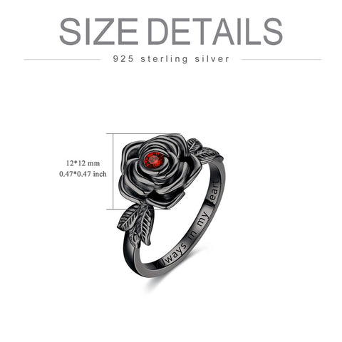 925 Sterling Silver Rose Flower Cremation Urn Ring Ashes Cremation Keepsake Ring Jewelry