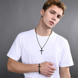 Cross Necklace for Men Cross Pendant Stainless Steel Necklace