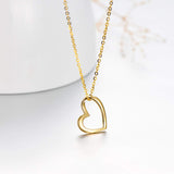 Solid 14k Gold Heart Necklace for Women Love Jewelry for Wife/Mom/Girlfriend Birthday Pesent for Her