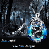 Sterling Silver Dragon Necklace Gift for Women Girl