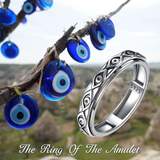 Spinner Fidget Anxiety Ring Sterling Silver Evil Eye Ring Worry Stress Relieving Boredom Ring for Women
