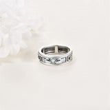 Sterling Silver Anxiety Spinner Rings Rotatable Mood Rings for Women Relieve Stress Gift