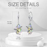 Dragonfly Dangle Earrings 925 Sterling Silver Hypoallergenic Dragonflies Teardrop Crystal Earrings Jewelry