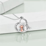 Sterling Silver Brother and Sister Pendant Necklace With Engraved