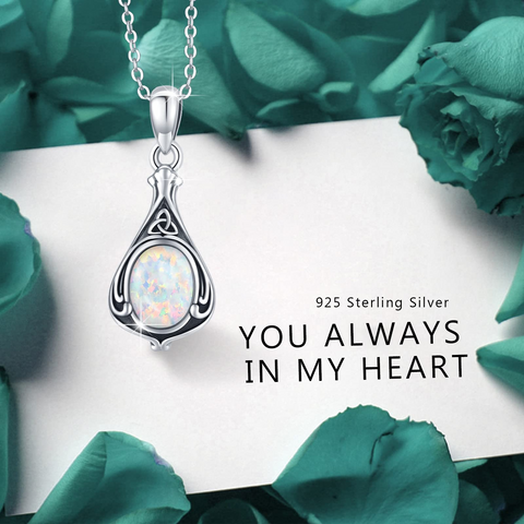 Sterling Silver Opal Turquoise TearDangle Urn Necklace for Ashes