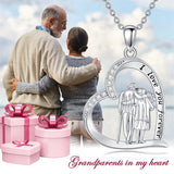 Grandparents Necklace 925 Sterling Silver Mothers Day Birthday Graduation Gifts Necklace Family Jewelry Gifts for Women Men Mom Daughter Brother