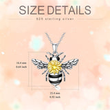 Bee Necklaces for Women Sterling Silver with CZ Honey Jewelry Honeycomb Bumble Bee Themed Christmas Halloween Mothers Day Gifts for Women Girls Wife