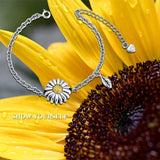 Sunflower Cremation Jewelry 925 Sterling Silver Urn Bracelet Ashes Keepsake Hair Memorial Link Chain Always in My Heart Locket for Women Mom