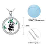 Sterling Silver Origami Panda Pendant Necklace