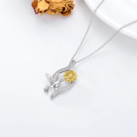 Sterling Silver Hummingbird Pendant Necklace for Women Girls