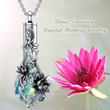Sterling Silver Rose/Butterfly/Sunflower Flower Cremation Necklace For Ashes,Crystal Urn Necklace For Ashes For Women Memorial Jewelry