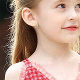 Daisy Hoop Earrings 925 Sterling Silver Hypoallergenic Small Flower Hoops Earrings Gift for Women Girls