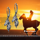 Horse Earrings 925 Sterling Silver Animal Horse Stud Earrings Horse Jewelry Gifts for Mother's Day Women Girls Teens Horse Lovers