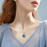 Mountain Range Urn Necklace for Ashes Sterling Silver Crystal Mountain Pendant Necklace Nature Jewelry Gift for Women