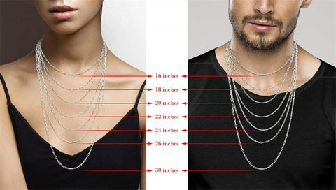 Solid 925 Sterling Silver 3mm /5mm Paperclip Link Chain Necklace for Women Men