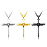 Cross Necklace for Men Cross Pendant Stainless Steel Necklace