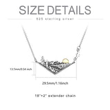 3D Mountain Range Urn Necklace for Women Sterling Silver Wandering River Mountain Valley Sunset Pendant Necklace
