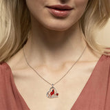 925 Sterling Silver Red Cardinal Necklace I Am Always With You Memorial Pendant Jewelry Gift for Women