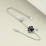 Ashe Bracelets for Women Sterling Silver Paw Print Urn Cremation Jewelry Pet Ashes for Women Keepsake Bracelet