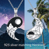 Yin Yang Necklace Sun Moon Sterling Silver Couple Necklaces Matching Couples Jewelry For Women Men Gift