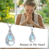Tree of Life/Hummingbird Urn Necklace Moonstone Necklace for Ashes 925 Sterling Silver Cremation Jewelry for Women