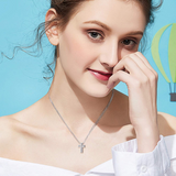 Matching Cross Sterling Silver Couple Necklace Cross Faith Jewelry for Mother Daughter Son Sisters Friends Relationship