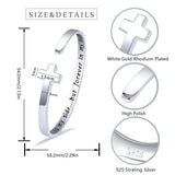 925 Sterling Silver Cross Urn Bracelet for Ashes Adjustable Cross Cuff Bangle Memorial