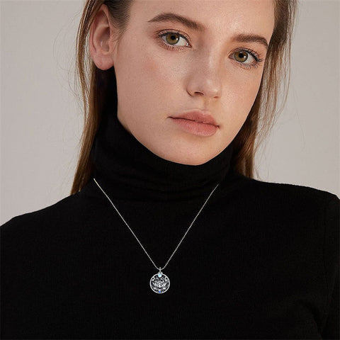 Evil Eye Urn Necklace Sterling Silver Lotus  Evil Eye Pendant Necklace Spiritual Protection Jewelry Birthday Christmas Gifts for Women Men