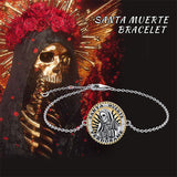 Santa Muerte Bracelet 925 Sterling Silver Death Charm Jewelry For Women