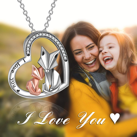 Sterling Silver Origami Fox Pendant Necklace With Engraved
