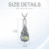 Sterling Silver Rose/Butterfly/Sunflower Flower Cremation Necklace For Ashes,Crystal Urn Necklace For Ashes For Women Memorial Jewelry