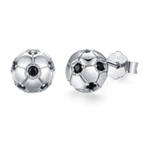 World Cup Soccer Stud Earrings Sterling Silver Cubic Zirconia Cute Animal Earrings Jewelry for Women Gifts
