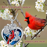 Red Cardinal Crystal Urn Necklace for Ashes 925 Sterling Silver Cardinal Cremation Pendant Jewelry Keepsake Memorial Gifts for Women Girls