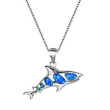 Shark Opal Necklace In 925 Silver
