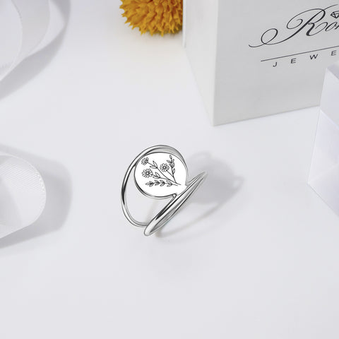 Spring Wildflowers Ring Wildflowers Earrings S925 Sterling Silver Flower Ring For Nature Lovers