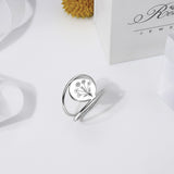 Birth Flower Ring Sterling Silver Personalized Flower Bouquet Ring