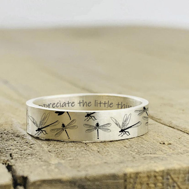 925 Sterling Silver Personalized Dragonfly Ring Dragonfly Jewelry Appreciate The Little Things
