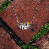 Adventure Awaits Mountain Landscape Necklace Wanderlust Jewelry Sterling Silver Handmade Gift For Outdoor Lovers