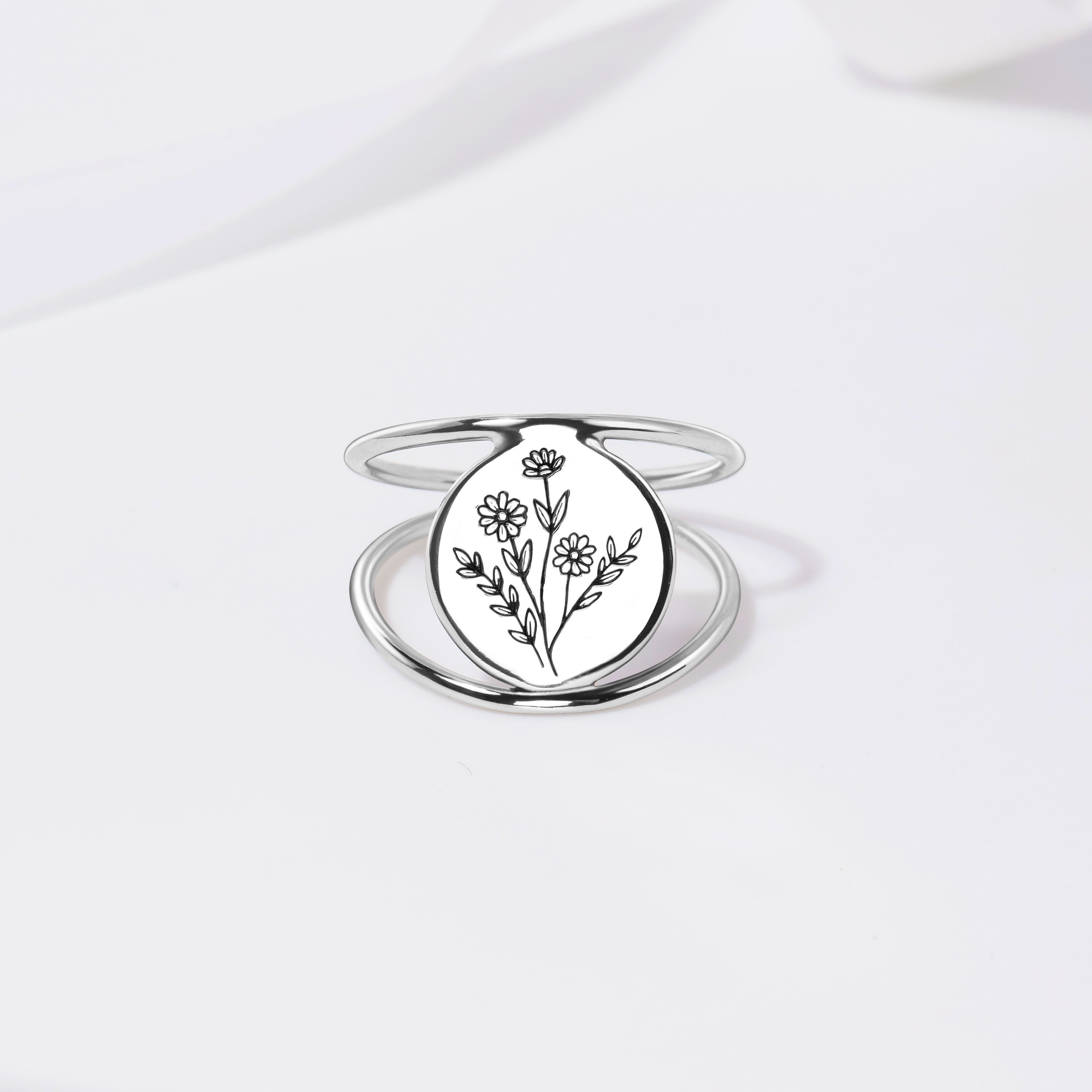 Sterling Silver Spring Wildflowers Nature Ring– romanticwork