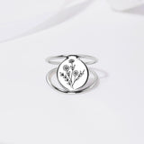 Spring Wildflowers Ring Wildflowers Earrings S925 Sterling Silver Flower Ring For Nature Lovers