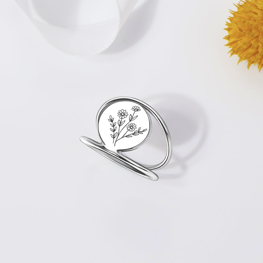 Sterling Silver Spring Wildflowers Nature Ring– romanticwork